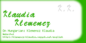 klaudia klemencz business card